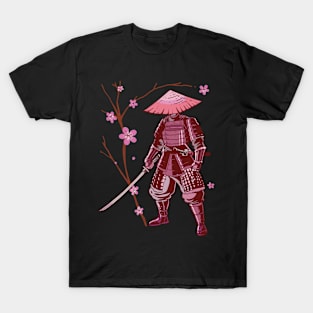 Samurai Warrior Sword Retro Japanese Design T-Shirt